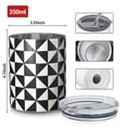 thumbnail image 4 of 12oz Coffee Tumblers Black White Checkerboard Checkered Pattern Stainless Steel Vacuum Insulated Travel Tumbler Coffee Cups Mug with Lid and Straw with Cleaning Brush for Cold & Hot Drinks, 4 of 5