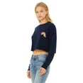 thumbnail image 2 of Crop Tops for Women Rainbow Shirt Cropped Tops Ladies Casual Cropped Long Sleeve Crewneck Fleece Womens Tops Cute Daily Rainbow Design Top, 2 of 3