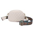 thumbnail image 2 of Bolsa Bolsos de mensajero de cuero de PU de moda Bolsos de hombro de mujer a cuadros de color sólido (Beige) Tmvgtek Para estrenar, 2 of 9