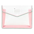 thumbnail image 4 of 5 Pcs Transparent Mesh Document Folder, Button Closure File Organizer, Plastic Envelope Storage Bag for A4 Papers, 4 of 5