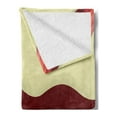 thumbnail image 2 of 1970s Soft Flannel Fleece Throw Blanket, Abstract Color Wave Design Diagonal Alignment on Cream Background, Cozy Plush for Indoor and Outdoor Use, 50" x 60", Cream Vermilion, by Ambesonne, 2 of 5
