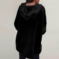 thumbnail image 4 of Shirts for Women Dressy Casual Winter Fall Relaxed Fit Hooded Long Sleeve Kimono Drop Shoulder Hoody Solid Color Leisure Cotton Sweatshirt Hoodie(Black,XL), 4 of 6