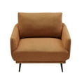 thumbnail image 3 of WIXIDIEL Living Room Contemporary Adult Fabric Upholstered Solid Print Armchair with Removable Cushions, Brown (Set of 2), 3 of 7