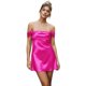 thumbnail image 2 of Minivestido de mujer sin mangas, con hombros descubiertos, plisado, liso, para cóctel de verano., 2 of 8