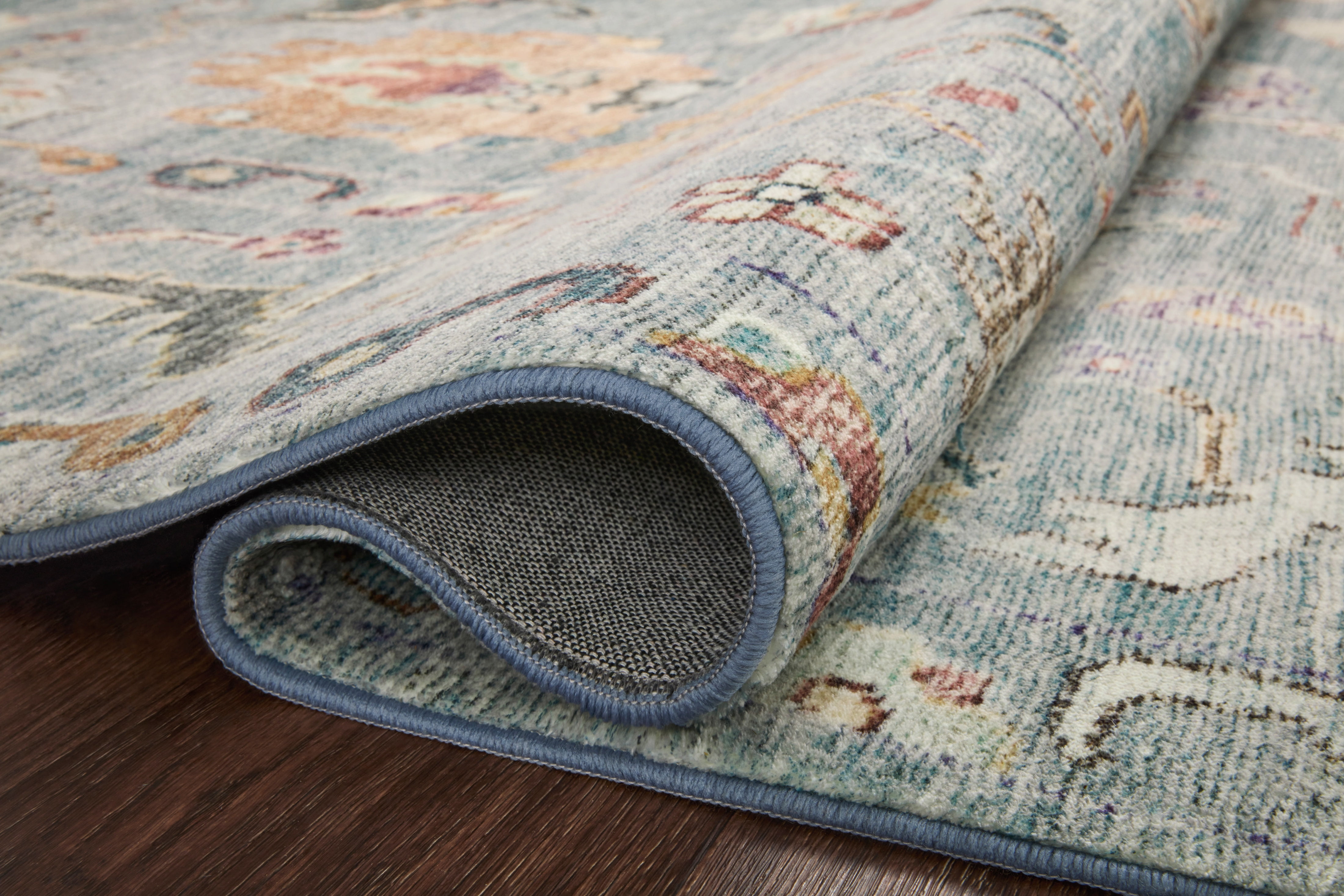 Loloi Margot Denim / Multi 2'-6" X 9'-6" Runner Rug