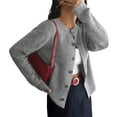 thumbnail image 2 of Cárdigans de Mujer, Cárdigan Abierto por Delante, Cárdigan Moderno de Punto Grueso y Holgado, Ideal para Otoño Gris XL, 2 of 9