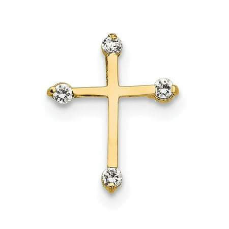 14k Yellow Gold Madi K CZ Children's Cross Pendant