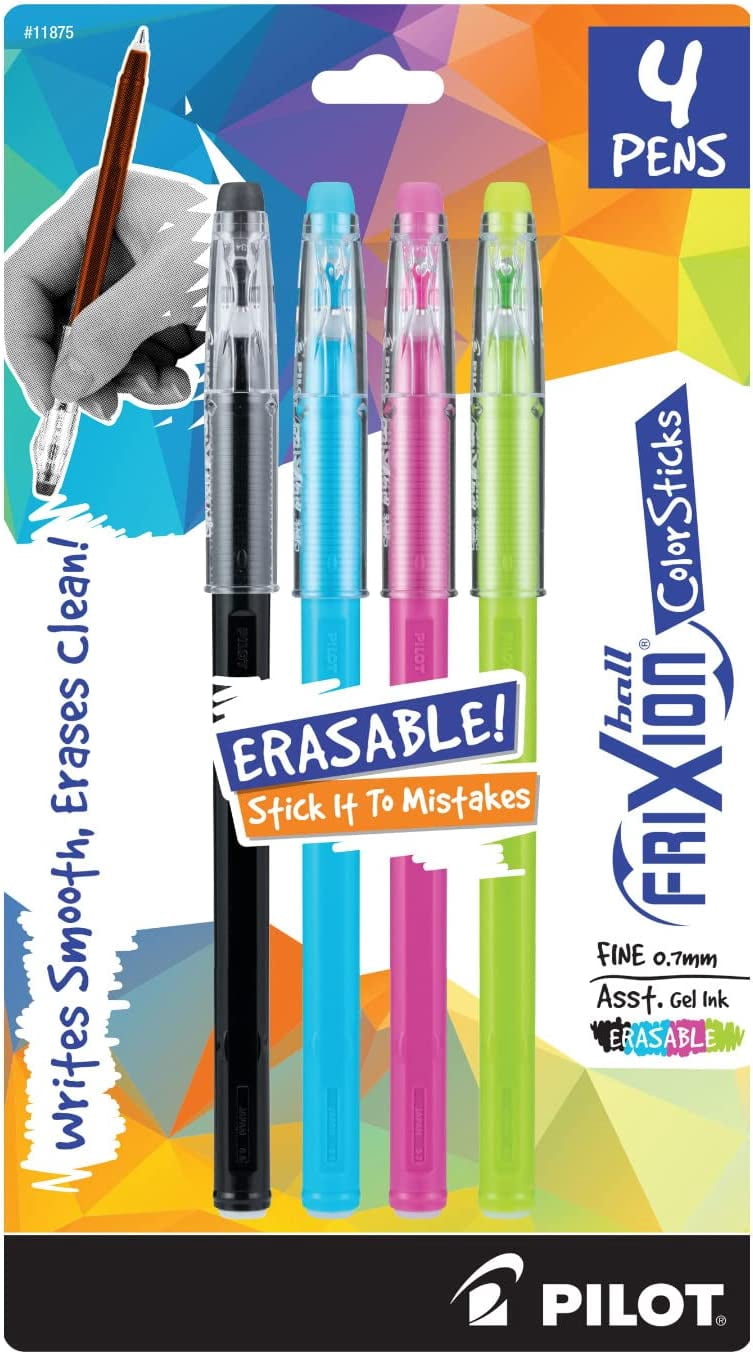 Pilot Frixion Colorsticks Erasable Gel Ink Stick Pens, 0.7Mm Fine Point