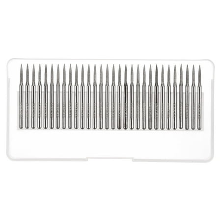 

30 Pack Diamond Grinding Burrs Carving Bits 2mm Tapered Shape Head Mounted Point 1/8 Shank
