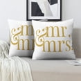 thumbnail image 2 of LALILO Throw Pillow Covers Sign Graphic Mr And Mrs And Mrs Gold Cushion Cover 18" x 18", 2 Pack, 2 of 6
