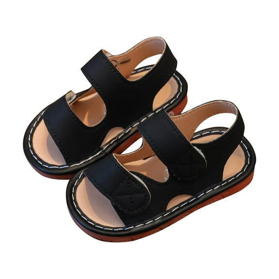 AUNVITO Infant Squeaky Sandals Breathable Hook & Loop Soft Sole Non-Slip Casual Shoes for Babies 3-18M