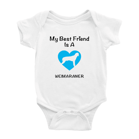 

My Best Friend is A Weimaraner Dog Funny Baby Jumpsuits Newborn Clothes