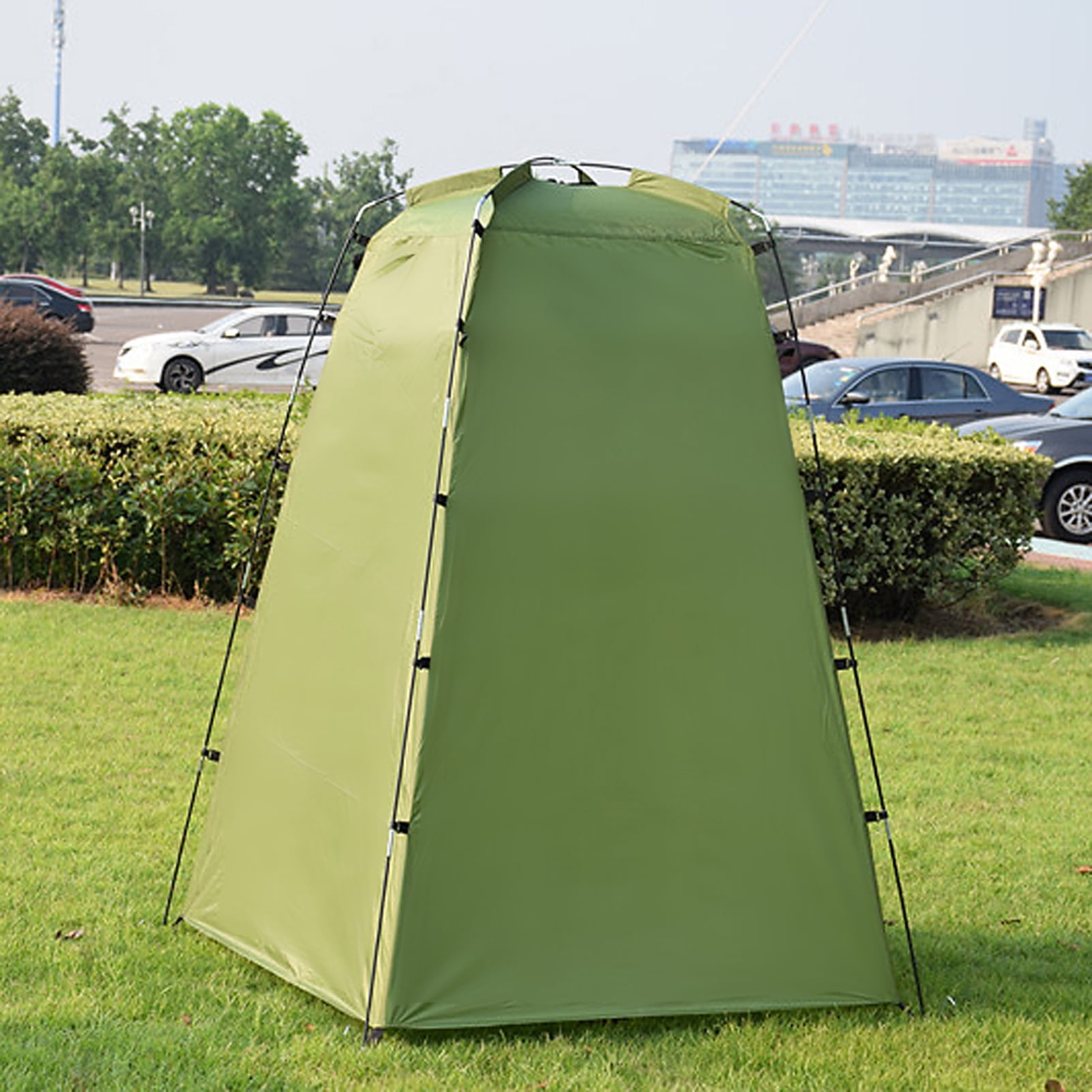 Auwogo Camp Shower Tent, 6FT Camping Privacy Tent, Portable Dressing Changing Room Easy Setup, Toilet Tent with Carry Bag for Beach, Camping, Hiking, Green