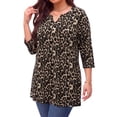 thumbnail image 2 of WellSize Plus Size Womens Tunic Tops 3/4 Sleeve Casual Fall Blouses V Neck Floral Shirts Tunics to Wear with Leggings, 2 of 7