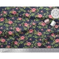 thumbnail image 3 of Soimoi Silk Fabric Leaves & Peony Floral Print Fabric by Yard 42 Inch Wide, 3 of 3
