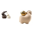 thumbnail image 1 of Juego de estatuas de cerámica, mini escultura de animal, figura de conejito, adorno de , decoración de Pascua, textura sólida, adecuado para, 1 of 8