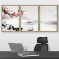 thumbnail image 2 of wall26 Framed Canvas Print Wall Art Set Red Cherry Blossoms Over Misty Mountain Range Nature Wilderness Illustrations Modern Art Relax/Calm for Living Room, Bedroom, Office - 16"x24"x3 Natu, 2 of 5
