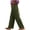 Army Green, variant on Womens Textured Crinkle Wide Leg Pants Vertical Lace Hollow Out Trim Dual Side Pockets Drawstring Elastic High Waist Solid Color Loose Casual Summer Beach Vacation Trousers