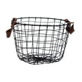 thumbnail image 1 of Cesta de alambre con asas, cesta de ropa, cesta de alambre de hierro, cesta de lavandería para mantas, granja, ropa sucia, sala de manualidades, dormi 26 cm x 18 cm, 1 of 8
