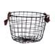thumbnail image 1 of Cesta de alambre de metal con asas, cesta de almacenamiento multiusos para mantas y juguetes de dormitorio. 26 cm x 18 cm, 1 of 9