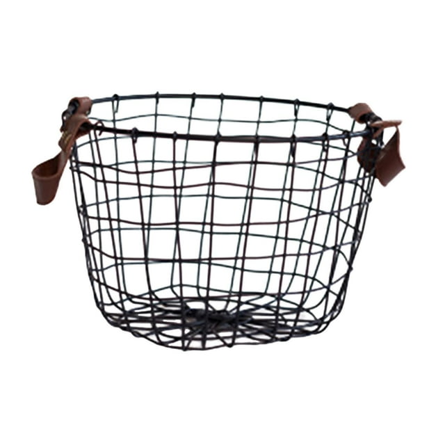 Cesta de alambre con asas, cesta de ropa, cesta de alambre de hierro, cesta de lavandería para mantas, granja, ropa sucia, sala de manualidades, dormi 26 cm x 18 cm