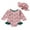 Pink, variant on Bagilaanoe Newborn Baby Girl One-Piece Swimsuit Print Long Sleeve Rashguard Swimwear + Swimming Cap 3M 6M 12M 18M 24M Infant Ruffle Bathing Suit