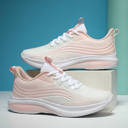 XDDST Womens Flats Comfortable Dressy Women Casual Shoes Fashionable New Pattern Color Matching Mesh Fabric Four Seasons Casual Thick Sole Comfortable and Sport