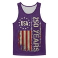 thumbnail image 5 of Dwelliawo Mens Muscle Tank Top Usa 250th Anniversary 4th Of July Pullover Muscle Sleeveless Shirts Loose Fit Casual Graphic Tank Top Purple 4XL, 5 of 5