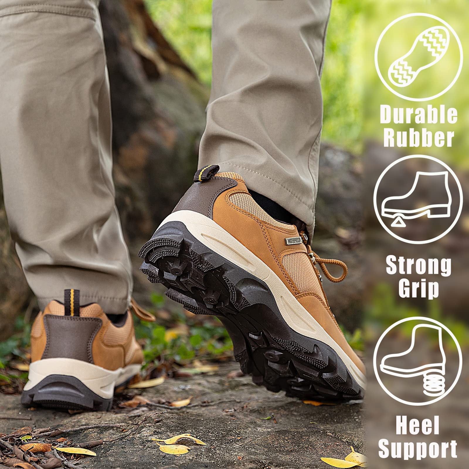 CC-Los Men's Hiking Shoes Lightweight Comfortable Breathable Walking Sneakers Size 7.5-14