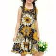 thumbnail image 6 of SGFCWSX Girls Sleeveless Dress A-Line Floral Print Soft Crew Neck Summer Party Dresses for Kids Multicolor Size 5-6 Years, 6 of 6