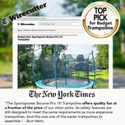 Sportspower BouncePro 14ft Trampoline Meets ASTM Safety Standards, Heavy-Duty Rust-Resistant Steel Frame, UV-Resistant Jump Mat & Safety Net