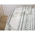 thumbnail image 5 of Boho Cotton Linen Table Cloths Farmhouse Heavy Fabric Table Cover Burlap Striped Geometric Washable Table Top for Parties Coffee Kitchen Picnic White Black Round 60 inch(4-6 Seats), 5 of 6
