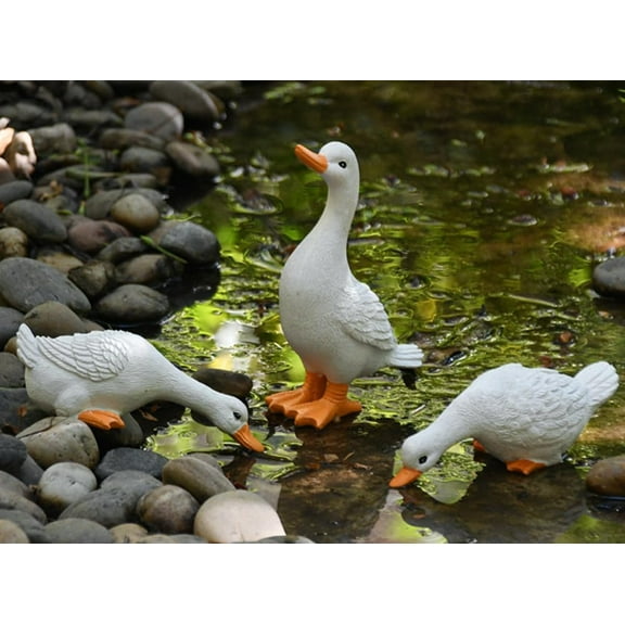 Resin Duck Statue - Drinking Duck Design, Perfect for Outdoor Garden Decor