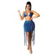 thumbnail image 1 of Faldas vaqueras con agujeros para mujer, faldas tejidas de malla con retazos, sexys, a la moda, para club nocturno y playa, 2023, 1 of 5