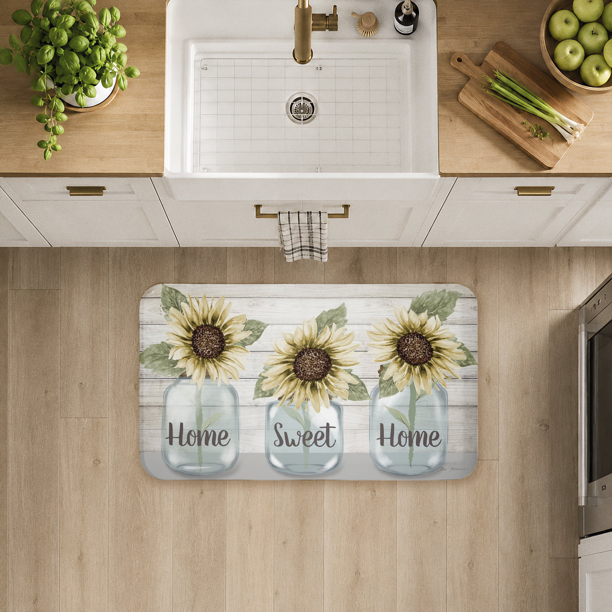 Stupell Industries Country Sunflower Jars Printed Anti-Fatigue Floor Mat, design by Janice Gaynor