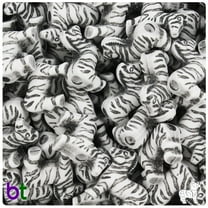 BeadTin White Antique 22mm Zebra Pony Beads (24pcs)