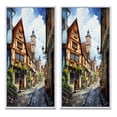 thumbnail image 2 of Designart "Street in Rothenburg, Germany II" Germany Framed Wall Art Set Of 2 - Beige Landscapes Framed Canvas Set For Living Room Decor, 2 of 7