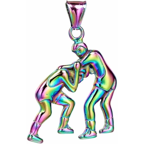 Men's Stainless Steel Sports Necklace Wrestling Pendant