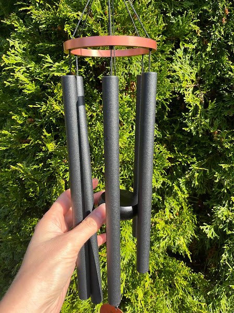 Panacea Products 80119 24 in. Nordic Habitat Wind Chime with Matte Finish - Black