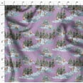 thumbnail image 4 of Pomme Violet Poly Georgette Tissu Animaux & Pin Imprimé Tissu 1 Yard 52 Pouces de Large, 4 of 5