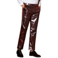 thumbnail image 5 of INSPIRE CHIC Metallic Pants for Men's Straight Leg Sparkly Pants Disco Party Shiny Trouser 34 Red, 5 of 5