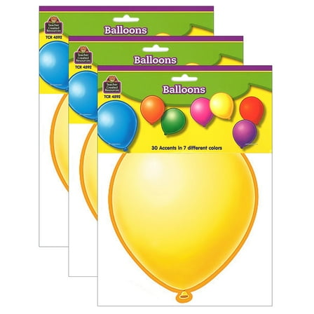 Teacher Created Resources Balloons Accents 30 Per Pack 3 Packs (TCR4592-3)