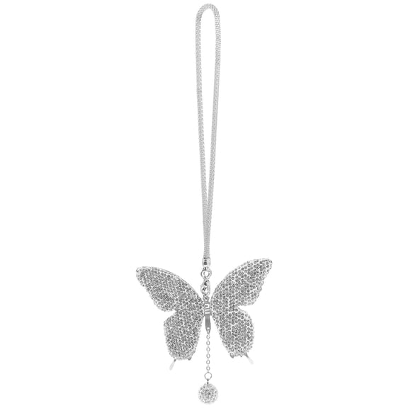 LEORX Car Hanging Decoration White Butterfly Pendant for Rear View Mirror Accessory