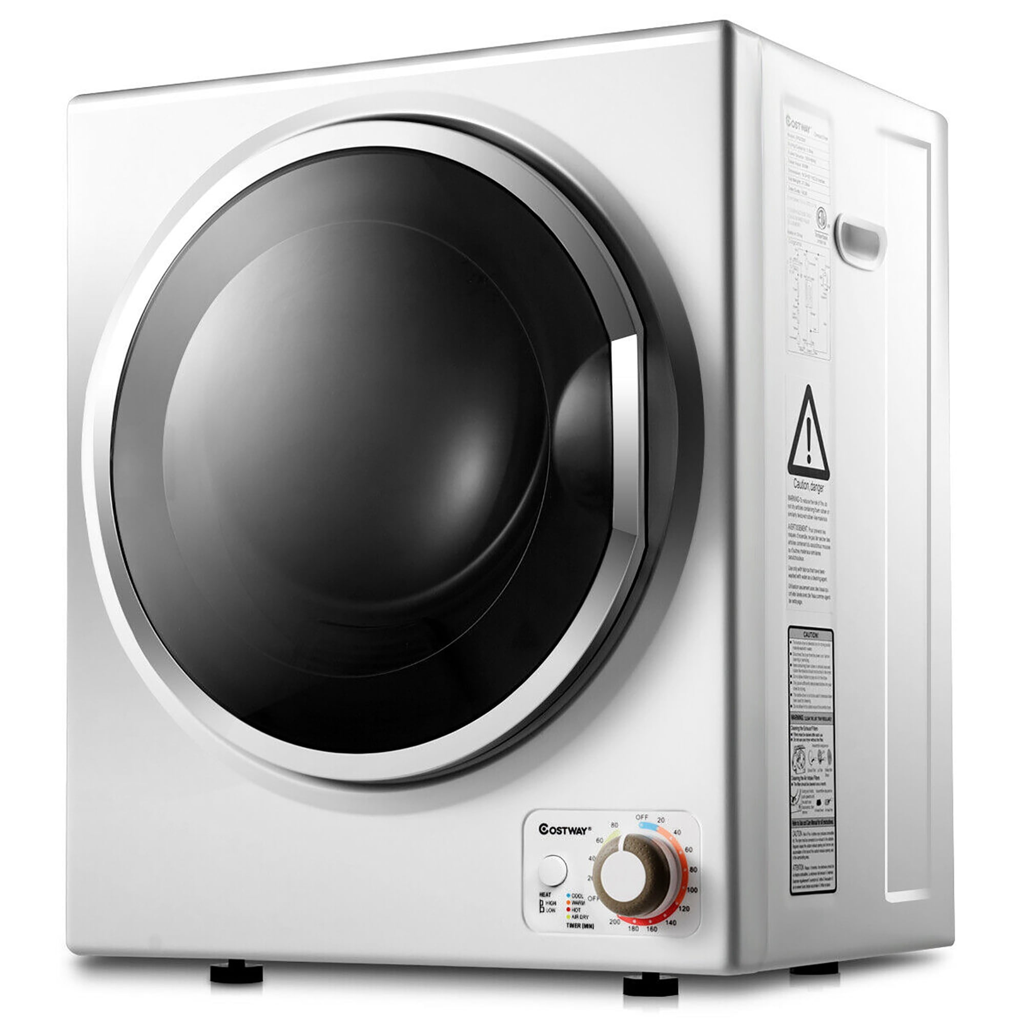 Costway Electric Tumble Compact Cloth Dryer Stainless Steel Wall Mounted 1.5 cu .ft Walmart