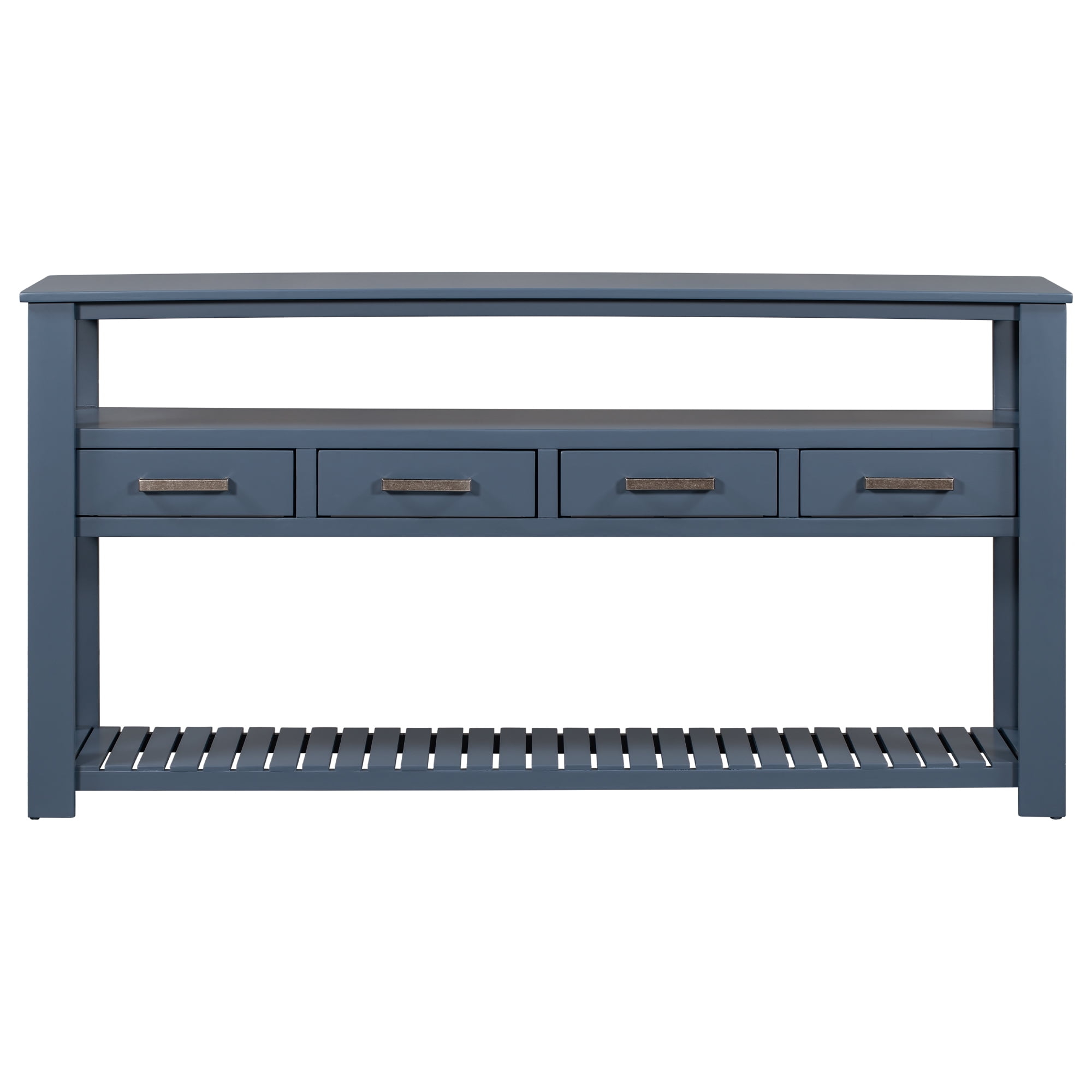 Harper & Bright Designs Rustic Console Table with Drawer, Long Sofa Table Entryway Table with Shelf, Entrance Table for Entryway Hallway Living Room, 62.2'' Navy Blue