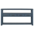 thumbnail image 4 of Harper & Bright Designs Rustic Console Table with Drawer, Long Sofa Table Entryway Table with Shelf, Entrance Table for Entryway Hallway Living Room, 62.2'' Navy Blue, 4 of 16