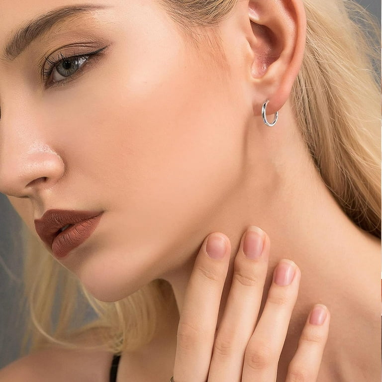 G23 Titanium Earrings, Women Hoop for Sensitive Ears, Huggie Hoop