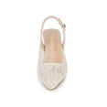 thumbnail image 6 of BLISSFUL STEP Women's Pointy Toe Lace Kitten Heels Slingback Pumps Shoes Beige 8.5, 6 of 8