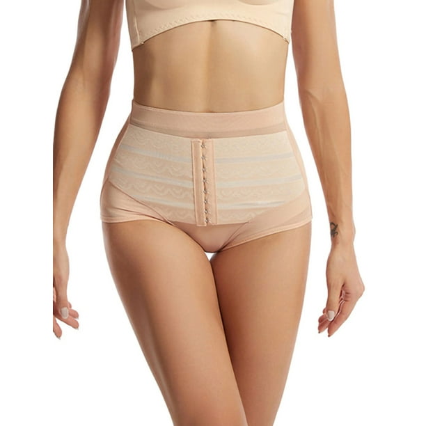 Sexy Dance Ladies Underwear Body Shaper Panties High Waist Shapewear Compression  Briefs Tummy Control Corset Apricot XL 