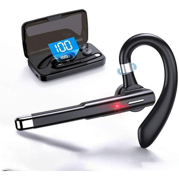 Bluetooth Headset 5.0 with CVC8.0 Dual Mic Noise Cancelling Bluetooth Earpiece 16Hrs Talktime Wireless Headset Hands-Free Earphone for Truck Driver iPhone Android Cell Phones